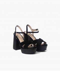 Sandalias Gaia de cuero negro
