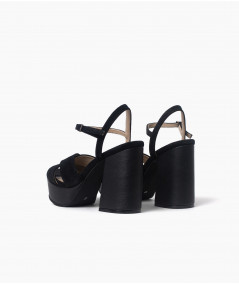 Gaia black leather Sandals