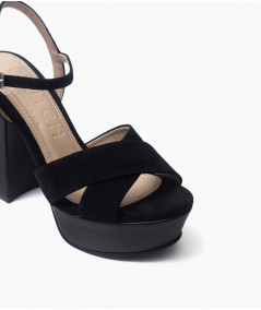 Gaia black leather Sandals