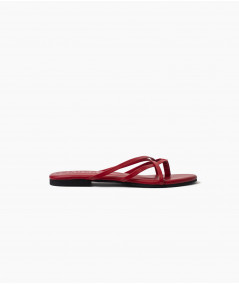 Flop red leather sandals