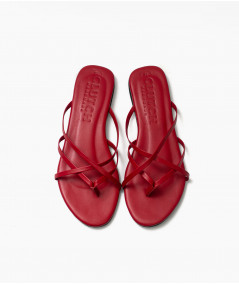 Sandalias Flop de cuero rojo