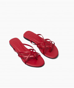 Flop red leather sandals