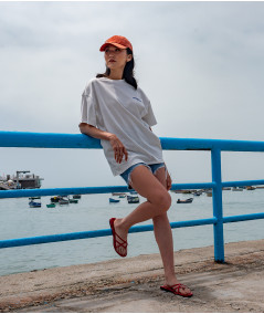 Sandalias Flop de cuero rojo