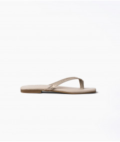Sandalias Flip de cuero dorado
