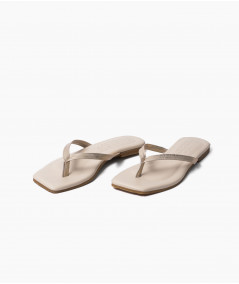 Flip gold leather sandals