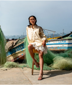 Lola sandalias de cuero pitón marón