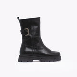 Botines de cuero Martina guinda Negro