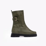 Botines de cuero Martina guinda Verde