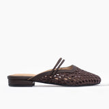 EDICIÓN LIMITADA | Flats Minori cuero y rafia chocolate