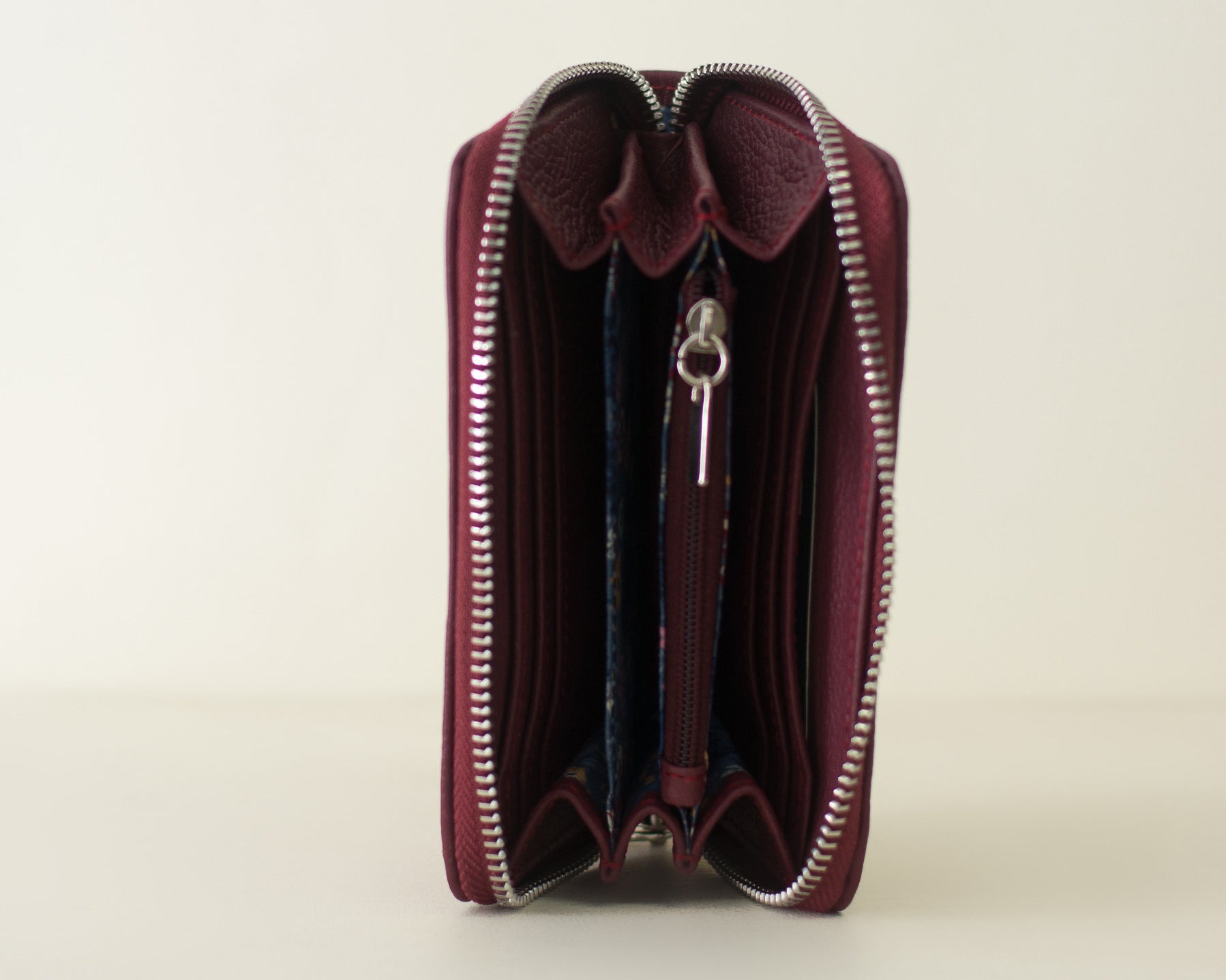 Billetera de cuero con cierre