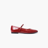 Ariana flats de cuero rojo
