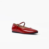 Ariana flats de cuero rojo