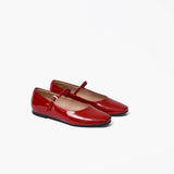 Ariana flats de cuero rojo