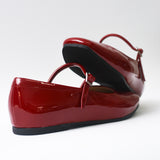 Ariana flats de cuero rojo