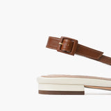 Flats Sara cuero hueso