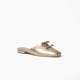 Flats Lana de cuero dorado