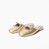 Flats Lana de cuero dorado