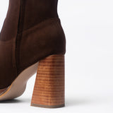 Megan botas de cuero chocolate