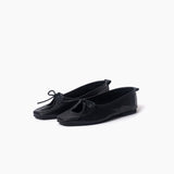 Flats Nicole de cuero negro