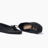 Flats Nicole de cuero negro