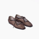Vero flats chocolate cuero y malla