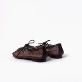 Vero flats chocolate cuero y malla