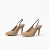 Stilettos Lilly de cuero nude