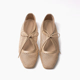 Vero flats beige cuero y malla