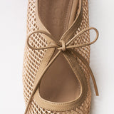 Vero flats beige cuero y malla