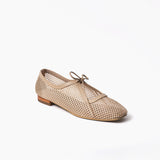 Vero flats beige cuero y malla