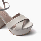 Sandalias Gaia de cuero blanco off