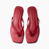 Sandalias Flip de cuero rojo