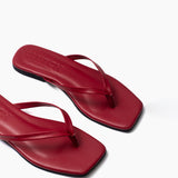 Sandalias Flip de cuero rojo