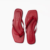 Sandalias Flip de cuero rojo