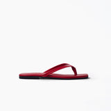 Sandalias Flip de cuero rojo