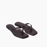 Sandalias Flip de cuero chocolate