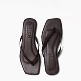 Sandalias Flip de cuero chocolate