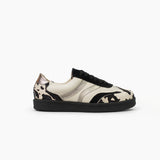Fausta Zapatillas de cuero print negro