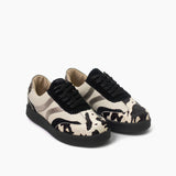 Fausta Zapatillas de cuero print negro