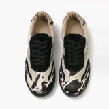 Fausta Zapatillas de cuero print negro