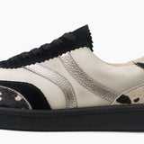 Fausta Zapatillas de cuero print negro