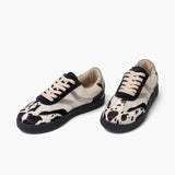 Fausta Zapatillas de cuero print negro