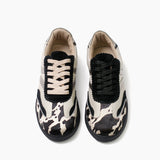 Fausta Zapatillas de cuero print negro
