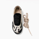 Fausta Zapatillas de cuero print negro