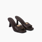 Carina mules de cuero chocolate