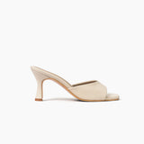 Carina mules de cuero vainilla