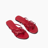 Sandalias Flop de cuero rojo