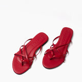 Sandalias Flop de cuero rojo