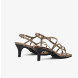 Lola sandalias de cuero pitón marón