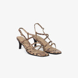 Lola sandalias de cuero pitón marón